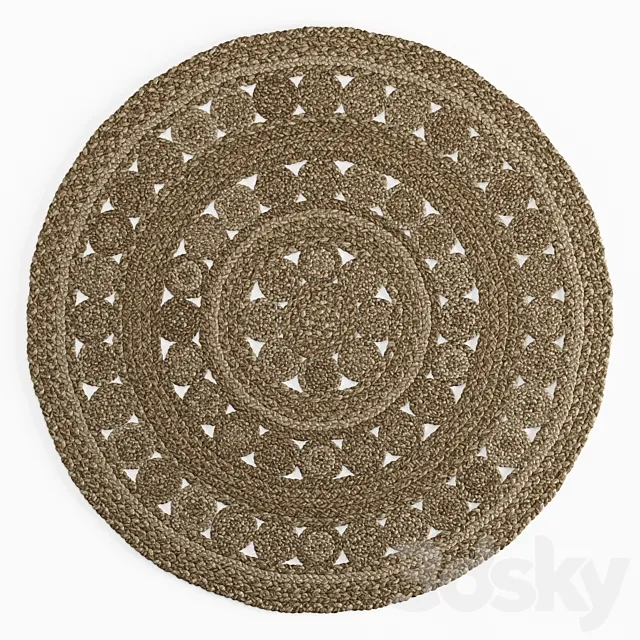 Round Jute Rug by Serena & Lily 3ds Max