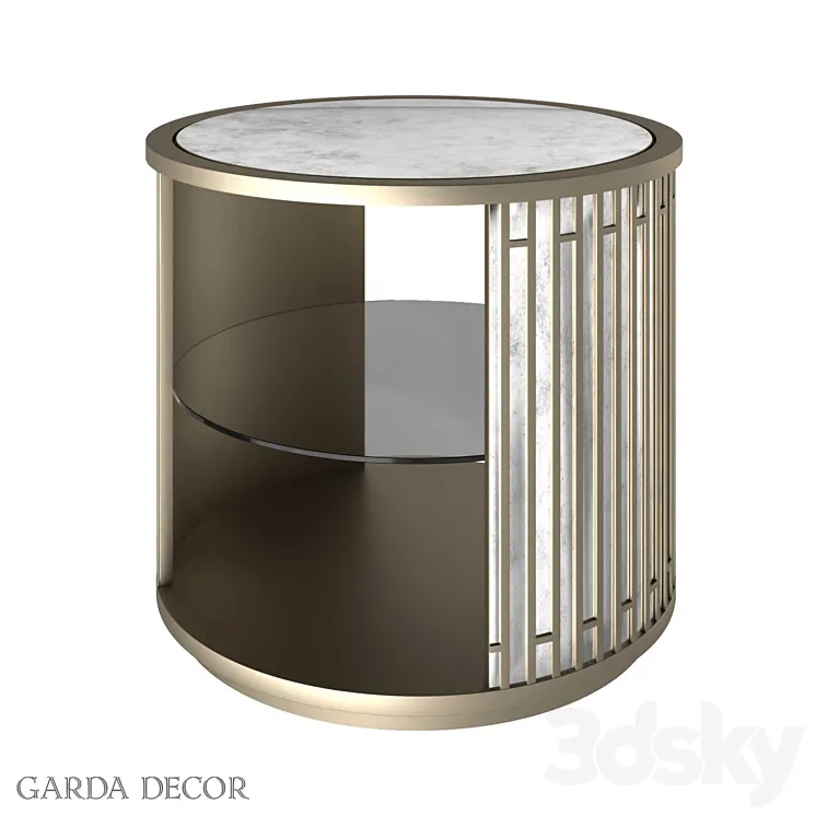 Round Mirror Cabinet with Shelf KFG077 Garda Decor 3DS Max