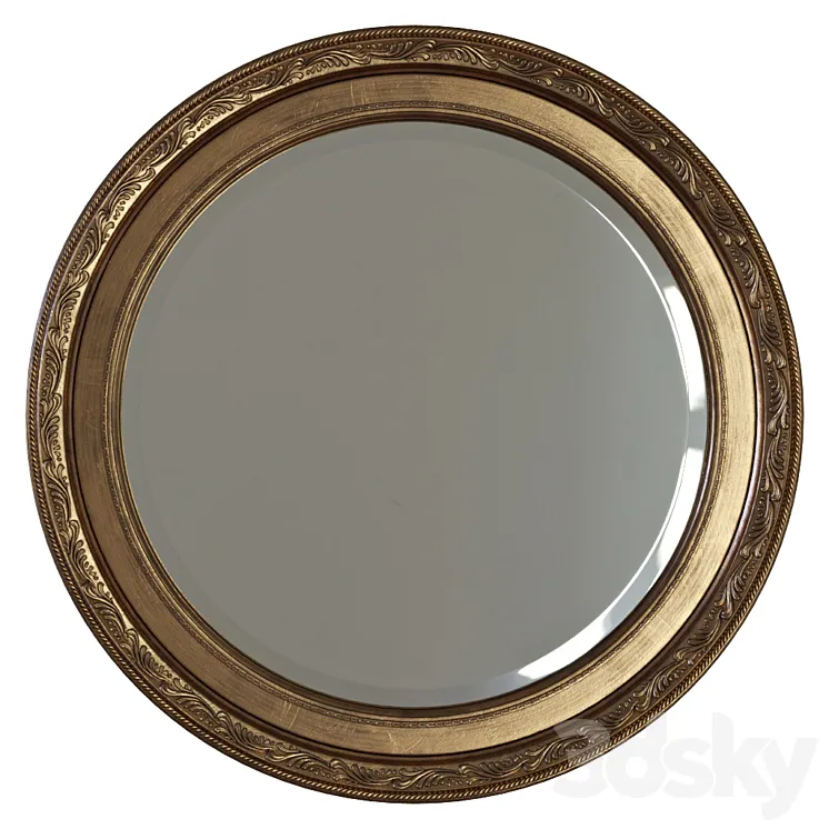 Round mirror in a frame 3DS Max