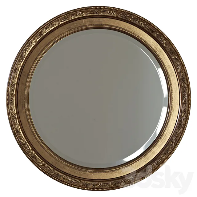 Round mirror in a frame 3DSMax File