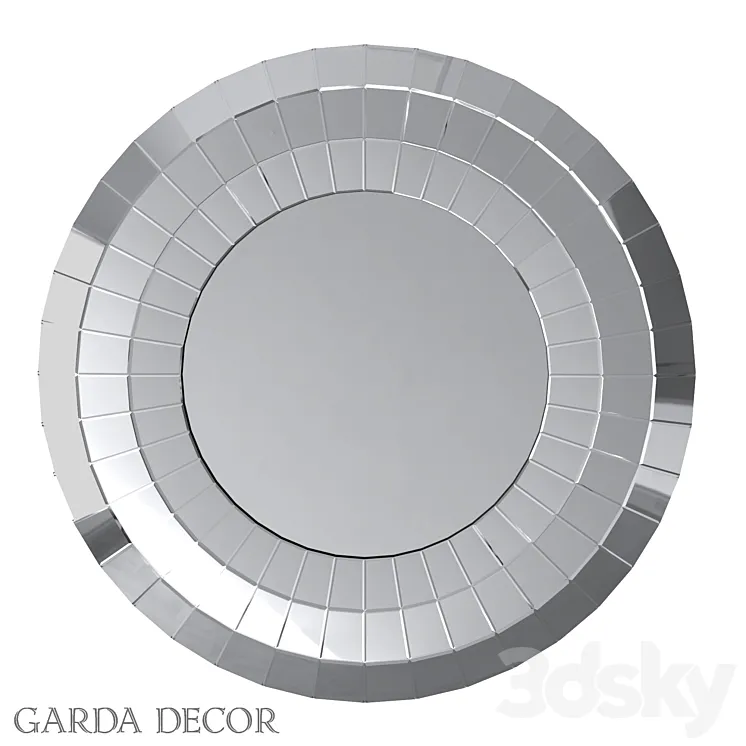 Round Mirror in A Frame OF MIRROR ELEMENTS 50SX-9159 Garda Decor 3DS Max