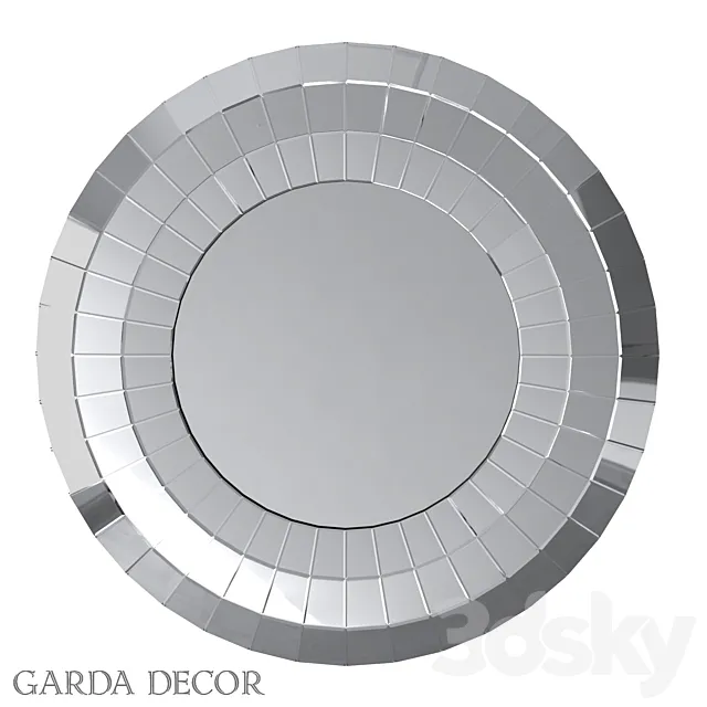 Round Mirror in A Frame OF MIRROR ELEMENTS 50SX-9159 Garda Decor 3DSMax File