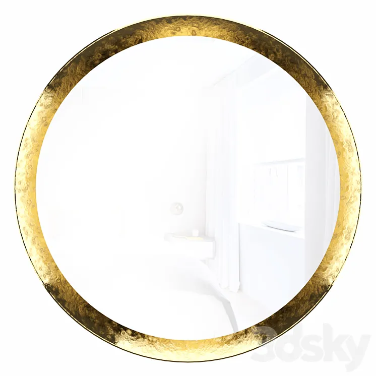 Round mirror in brass frame Orion 3DS Max Model