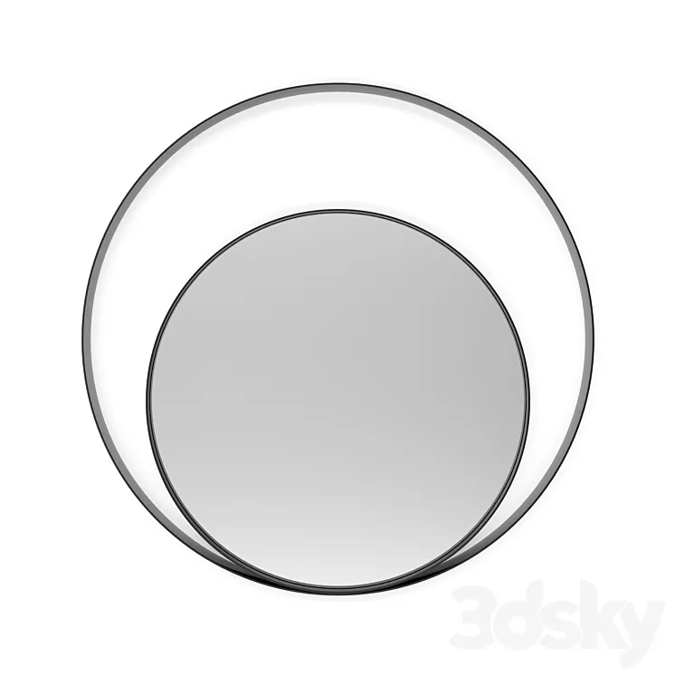 Round mirror in metal frame Iron Ring 3DS Max