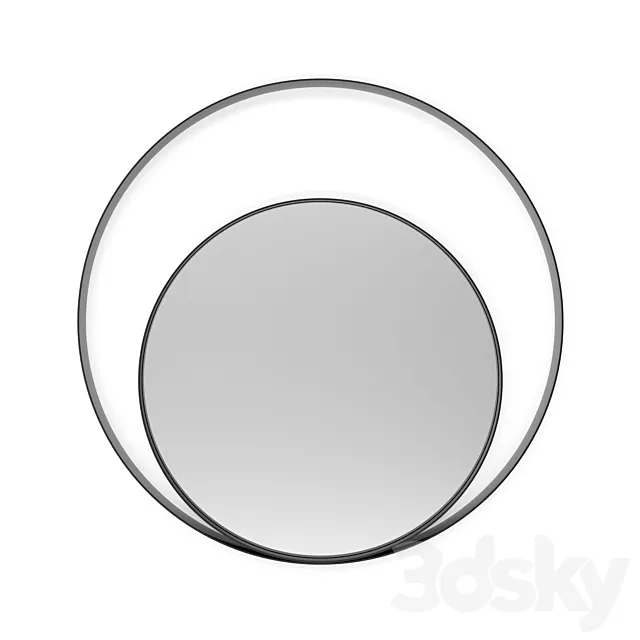 Round mirror in metal frame Iron Ring 3DSMax File