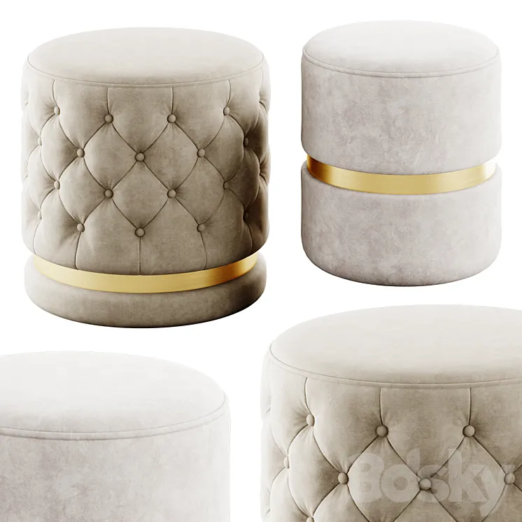Round ottomans by !nspire 3DS Max Model