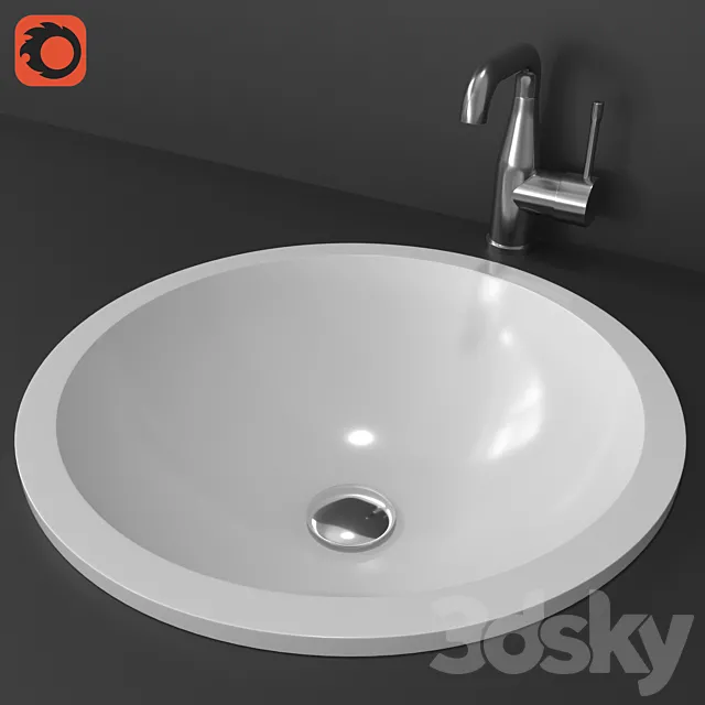 Round silk in sink by PAA 3DS Max Model