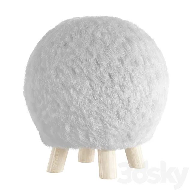 Round soft ottoman 6906 3ds Max