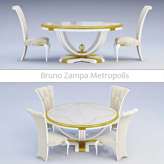 Round table Bruno Zampa 3DS Max Model