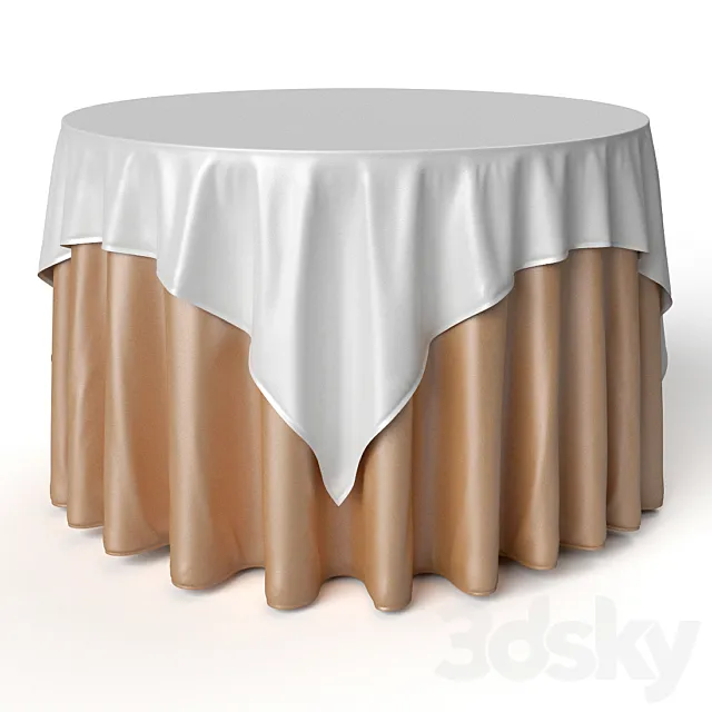 Round Tablecloth Oriental Restaurant 3DS Max Model