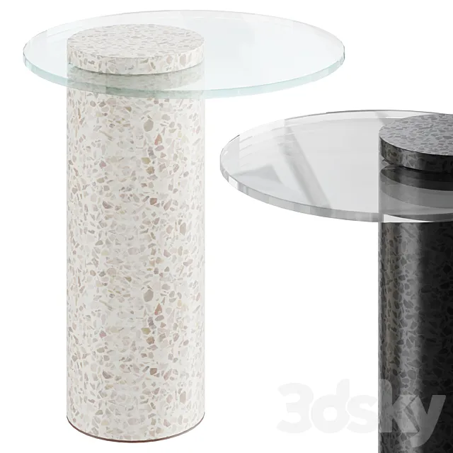 Round Terrazzo Base | side table 3DS Max Model