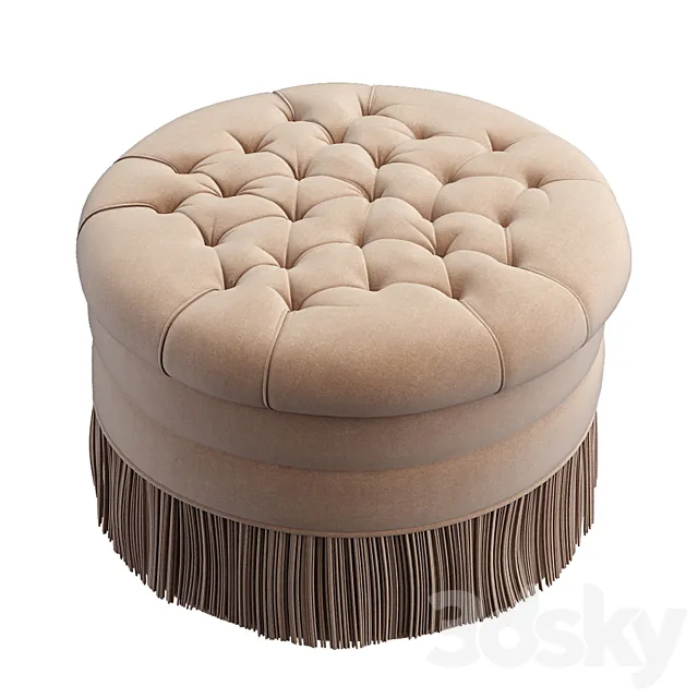 Round tufted ottoman 3DS Max Model