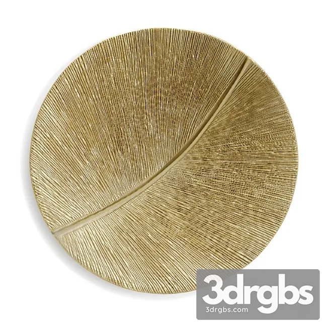 Round wall panel leaf curcle gold 3dsmax Download