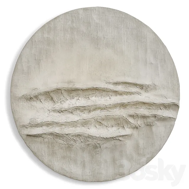 Round wall panel  reef original art plaster 3DS Max Model