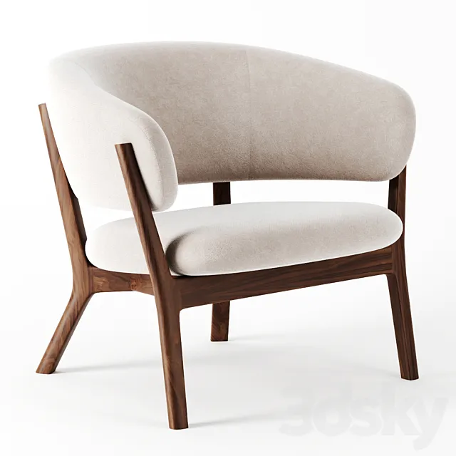Roundish ARM Chair by Maruni 3DS Max Model