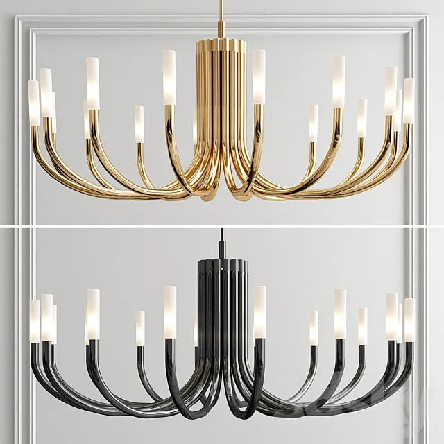Rousseau Large Oval Chandelier 3ds Max