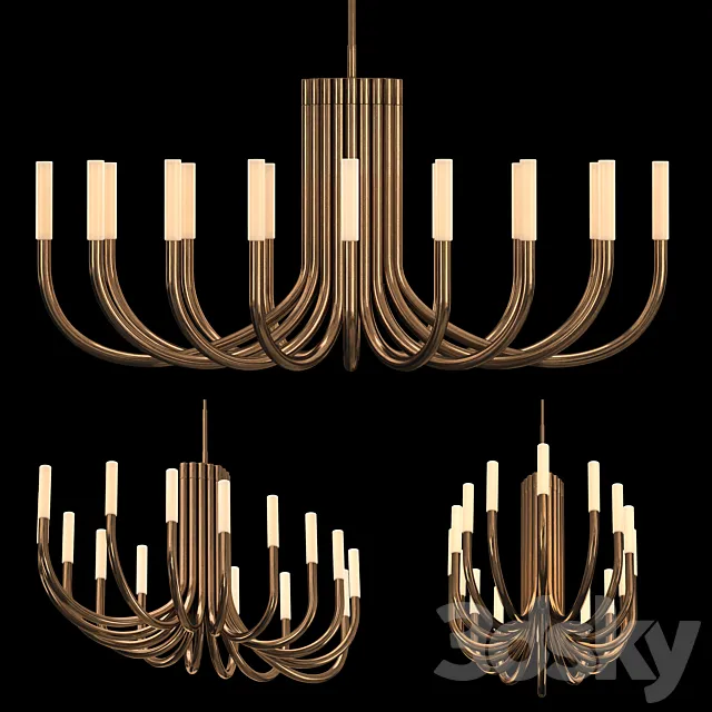 ROUSSEAU OVAL CHANDELIER 50 3DS Max Model