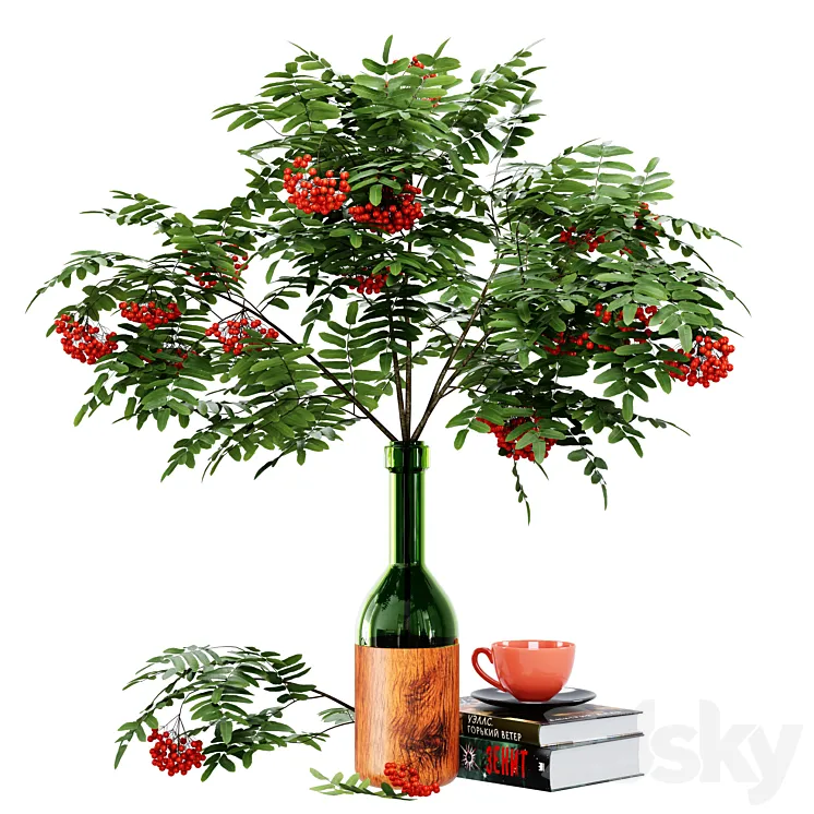 Rowan branches in a vase 3DS Max Model