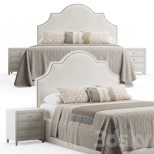 Rowe Bedroom King Headboard Bed 3DSMax File
