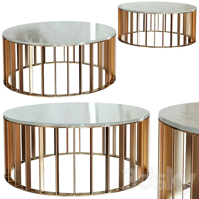 Roxette Marble Top Round Coffee Table 3ds Max