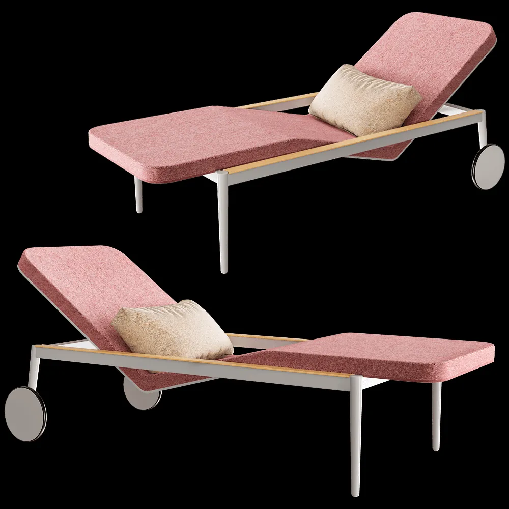 Royal Botania – Sun lounger with castors STYLETTO 3ds Max