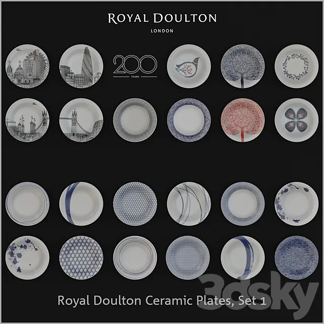 Royal Doulton Ceramic Plates Set 1 3DS Max Model