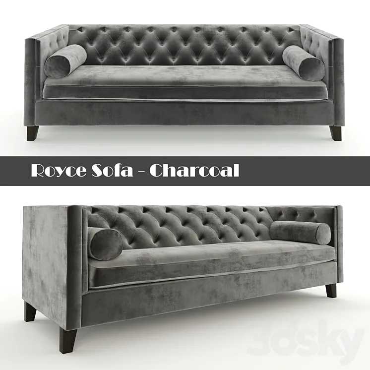 Royce Sofa – Charcoal 3DS Max