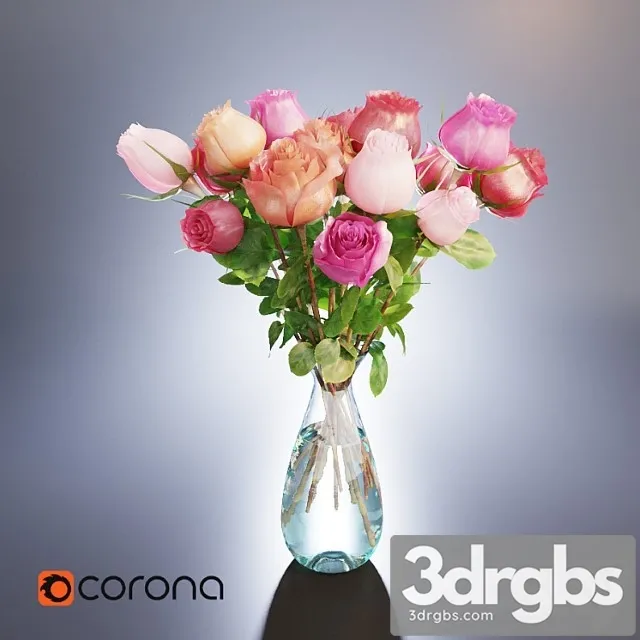 Roz V Vazie bouquet 3dsmax Download