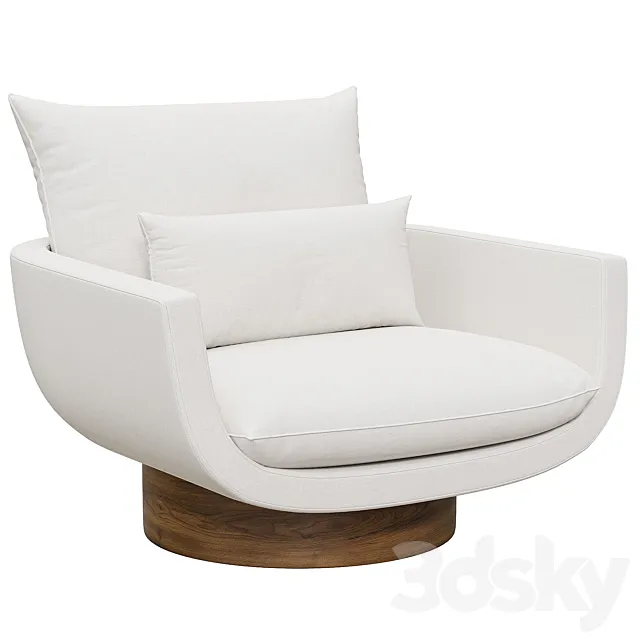 Rua Ipanema Lounge Chair by Yabu Pushelberg in Textured Wool ‘High Base’ 3DSMax File