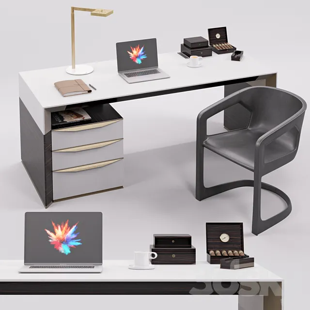 Rubelli Notaro Desk and Minotti Twombly 3DSMax File