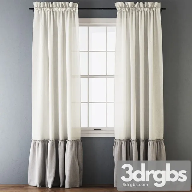 Ruffled cotton curtains 3dsmax Download
