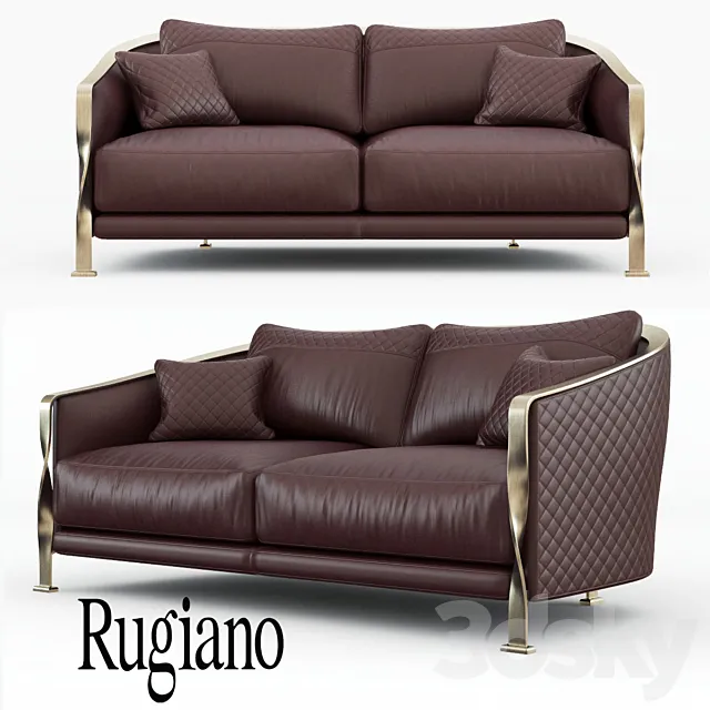 Rugiano Paris sofa leather 3ds Max
