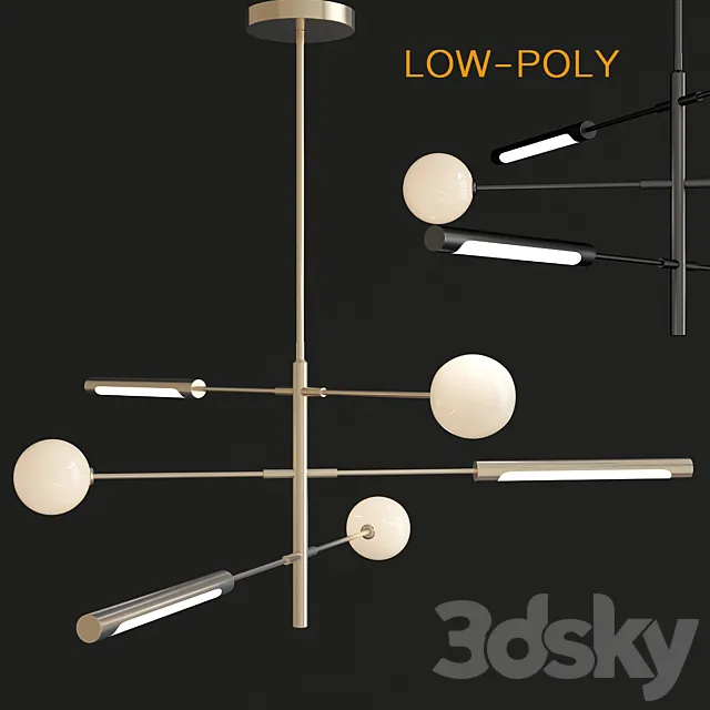 Runna Minimalist Channdelier Lampatron 3DS Max Model