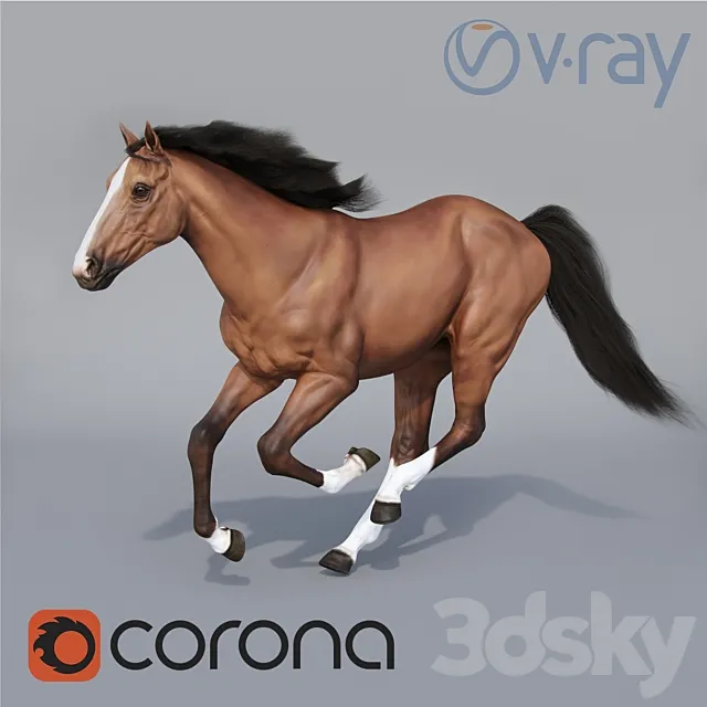 Running horse 3ds Max