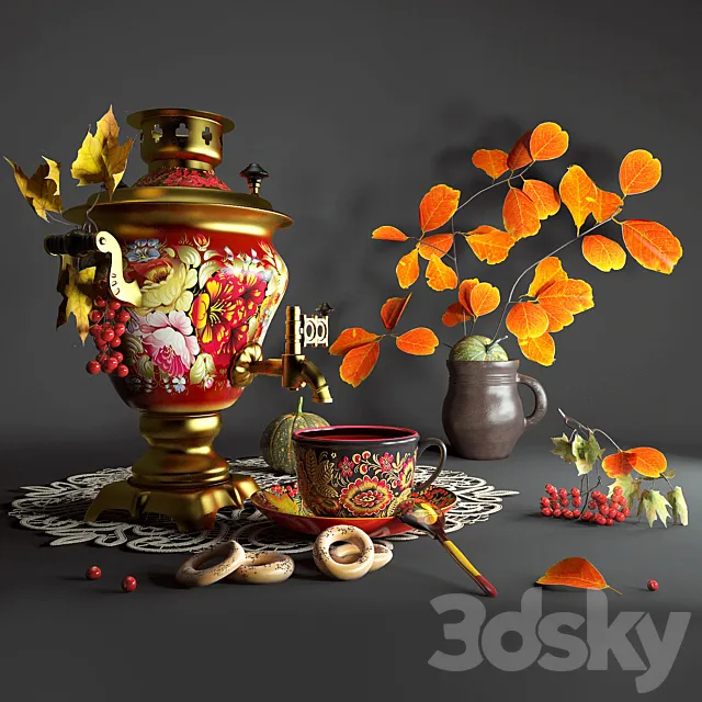 Russian tradition still life 3ds Max