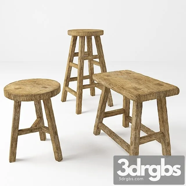 Rustic chairs. rustic stools 2 3dsmax Download