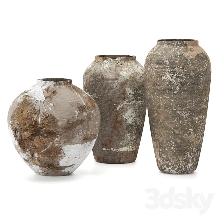 Rustic concrete vase vol6 3DS Max