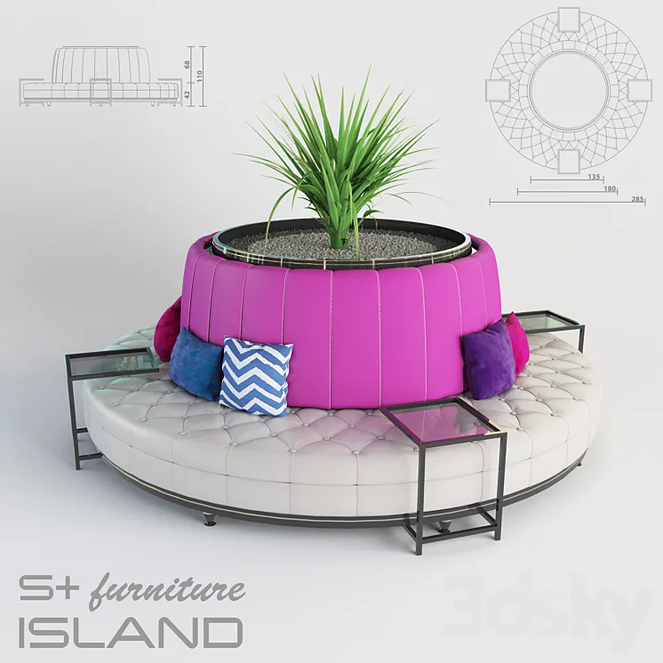 S + Furniture Island Sofa 3DS Max