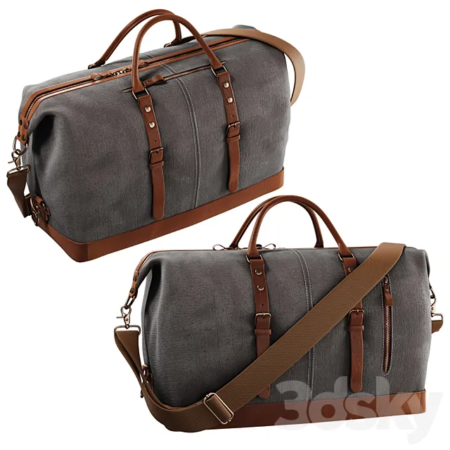 S-ZONE Trim Travel Tote Duffel Shoulder Handbag Weekend Bag 3DSMax File