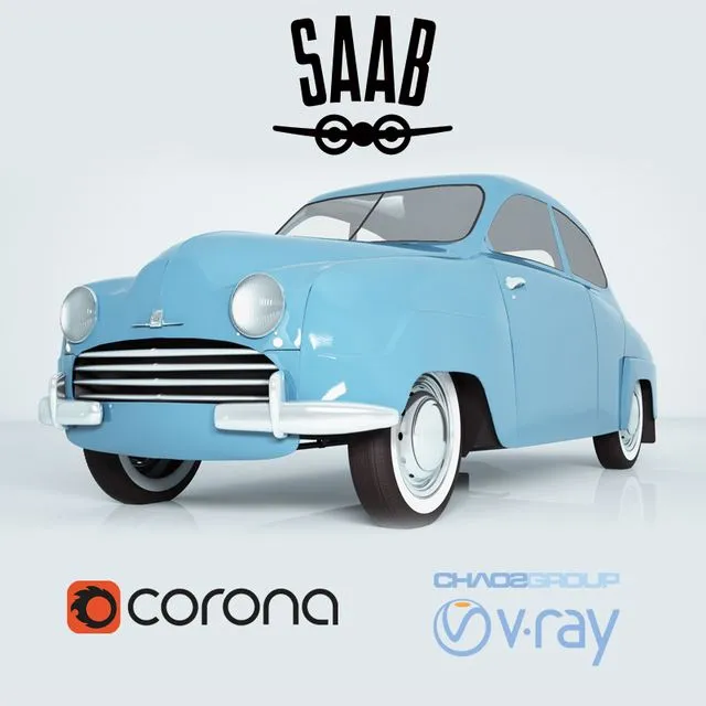Saab 92 (1949) 3dsMax Model