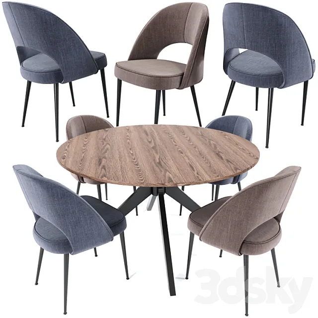 Saarinen Dining Chair And Table 3ds Max
