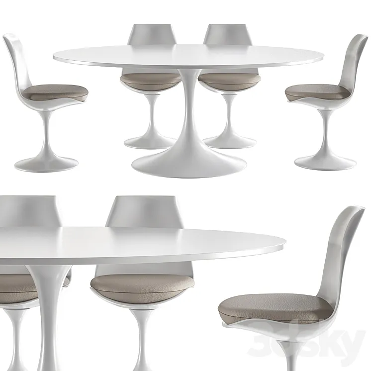 Saarinen Tulip High Tables Knoll 3DS Max