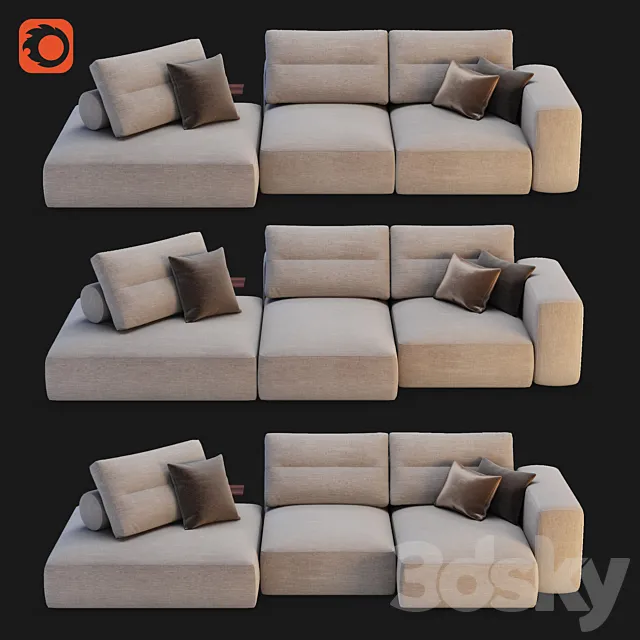 Saba Italia – My Taos Modular Sofa Option 234 3DS Max Model