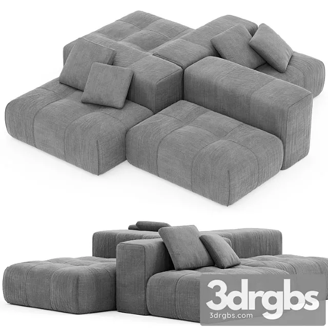 Saba italia pixel sectional fabric sofa with removable cover