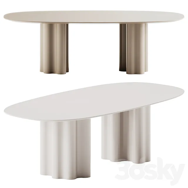 Saba Italia Teatro Magico Oval Table Separate bases 3ds Max