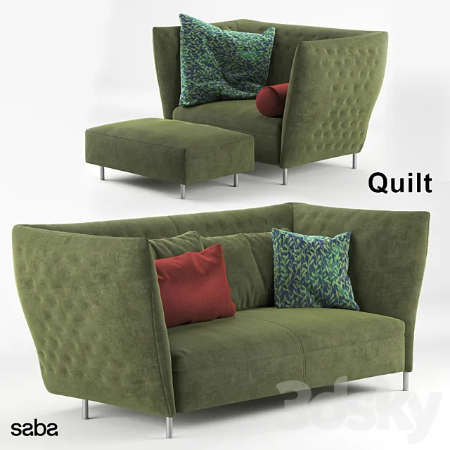 Sabana Italia Quilt sofa and armchair 3DS Max Model