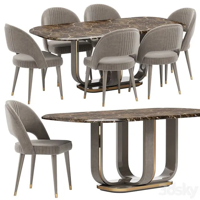 Saber Jewels CRYSTAL Dining Set 3dsMax Model