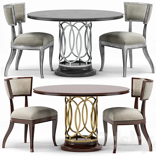 Sabrina Round Dining Table Sadowa Dining Chair 3DS Max Model