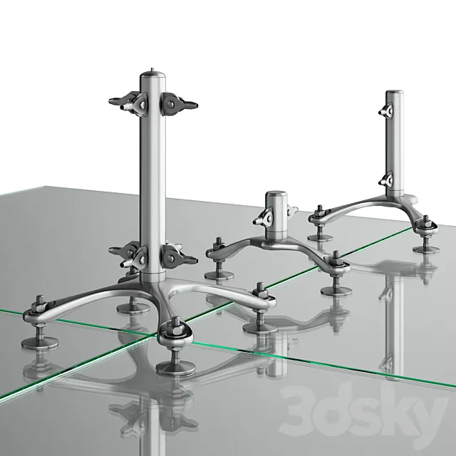 SADEV spider system for glass panels 3ds Max