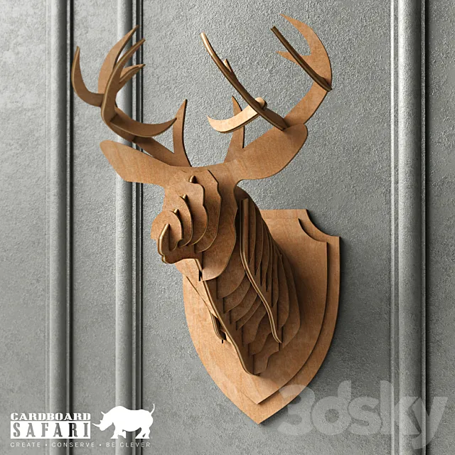 Safari cardboard deer 3ds Max